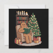 Invitation Livres de lecture Rétro Gingerbread Noël Enseignan (Devant)