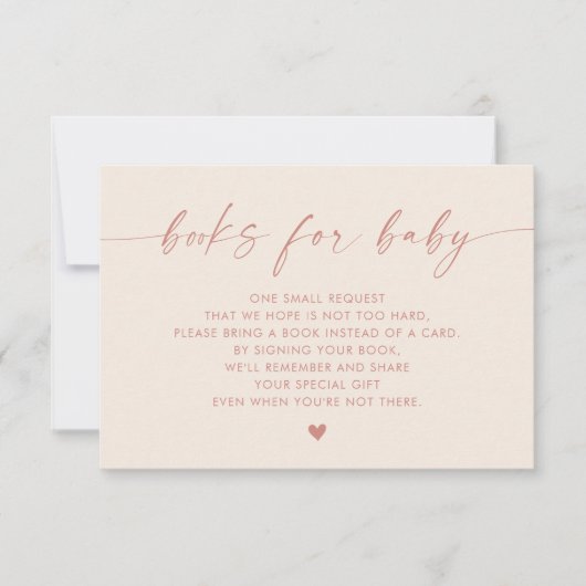 Invitation Livres de livres pour Baby Insert, Modern Pink Gir (Devant)