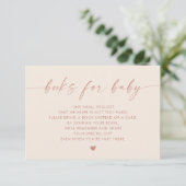 Invitation Livres de livres pour Baby Insert, Modern Pink Gir (Debout devant)