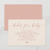 Invitation Livres de livres pour Baby Insert, Modern Pink Gir (Devant / Derrière)