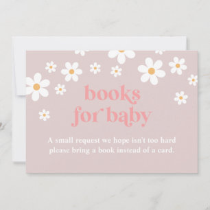Invitation Livres de marguerite rose Boho pour bébé