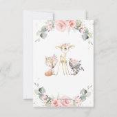 Invitation Livres de Woodland Blush Floral Greenery pour Baby (Dos)