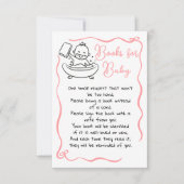 Invitation Livres dessinés à la main pour bébé fille (Devant)