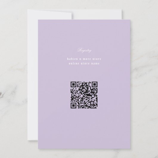 Invitation Livres d'Imaginaire pour Baby shower Lavender (Dos)