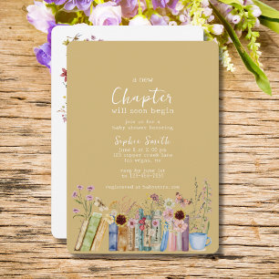 Invitation Livres empilés vintages Un nouveau Baby shower de 