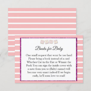 Invitation Livres En Baby shower Rose Pour Baby Card