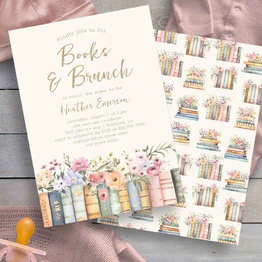 Invitation Livres et Baby shower Brunch