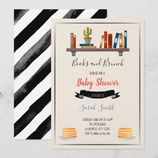 Invitation Livres et brunch (Devant / Derrière)