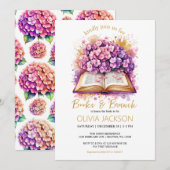 Invitation Livres et Brunch Fête des mariées Hydrangea (Devant / Derrière)