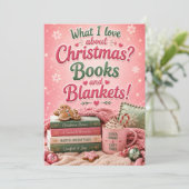 Invitation Livres et couvertures drôle de Noël (Debout devant)