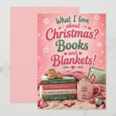 Invitation Livres et couvertures drôle de Noël (Devant / Derrière)