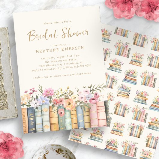 Invitation Livres Floral Bridal
