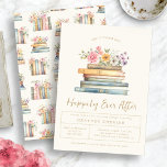 Invitation Livres Floral Fête des mariées<br><div class="desc">Célébrez la fin du conte de fées avec l'invitation "She's Found Her Happily Ever After", qui combine à merveille l'essence des contes romantiques et la beauté florale sauvage. Cette élégante invitation est réalisée avec des illustrations d'aquarelle exquise de livres fleur sauvage et classiques, rehaussée par une palette sophistiquée de rose,...</div>