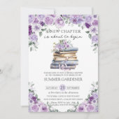 Invitation Livres floraux violets Nouvelle Fête des mariées d (Devant)
