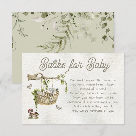 Invitation Livres forestiers de Woodland pour le Baby shower (Devant / Derrière)