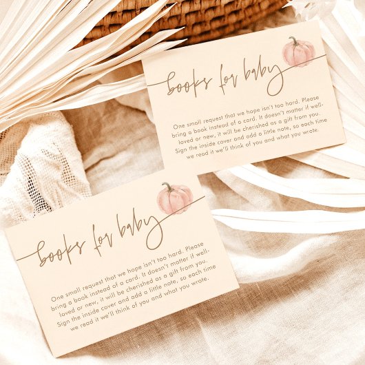 Invitation Livres pour Baby Card, Baby shower Citrouille rose
