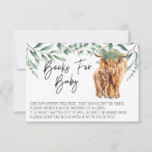Invitation Livres pour Baby shower Highland Cow Eucalyptus (Devant)