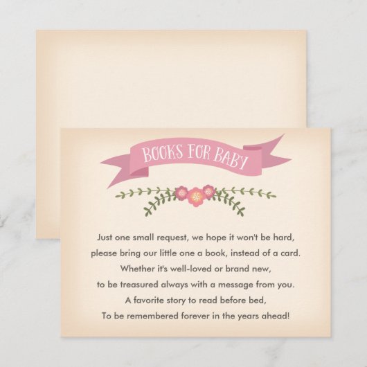 Invitation Livres pour bébé - Baby shower Game Card (Devant / Derrière)