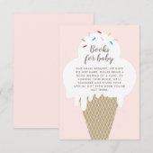 Invitation Livres pour bébé crème glacée Baby shower rose (Devant / Derrière)
