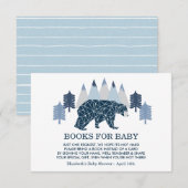 Invitation Livres pour bébé Garçon Bear Insert Card (Devant / Derrière)