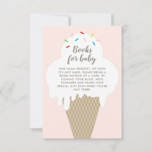 Invitation Livres pour bébé Glace rose Baby Shower