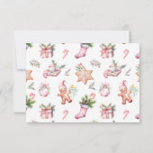 Invitation Livres pour bébé Noël Père Noël Baby shower rose (Dos)