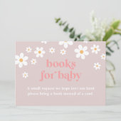 Invitation Livres pour bébé rose boho daisy (Debout devant)