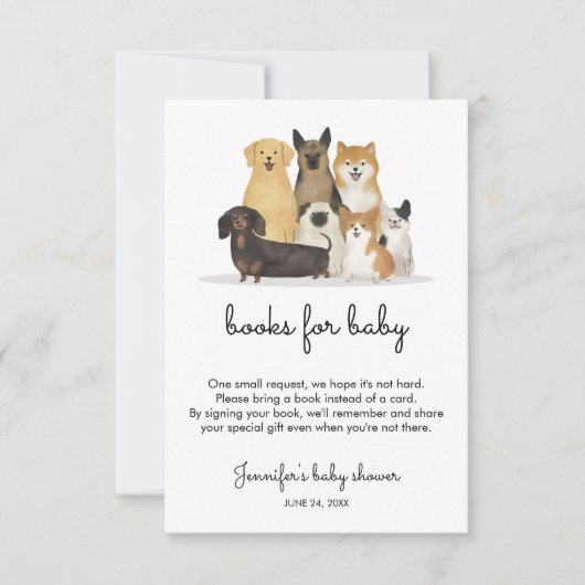 Invitation Livres pour chien de shower de bébé (Devant)