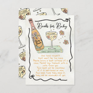 Invitation Livres Presecco & Petals dessinés à la main pour l