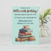 Invitation Livres Rose modifiables Teup Anniversaire (Debout devant)