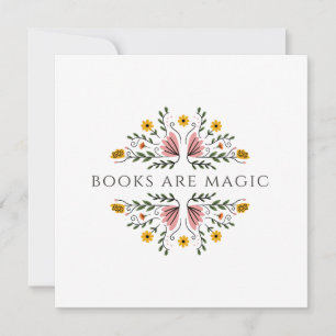 Invitation Livres sont Magie Autocollant