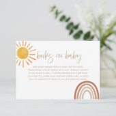 Invitation Livres Sunshine pour Baby Card | Insertion de dema (Debout devant)