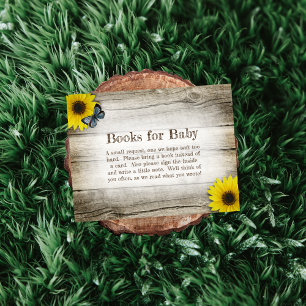 Invitation Livres Tournesol Rustiques Pour Baby Shower