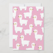 Invitation Llama Alpaca mignonne Enfants 1ère fête d'annivers (Dos)