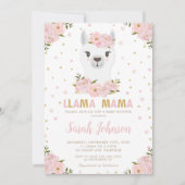 Invitation Llama Baby shower flush flush (Devant)