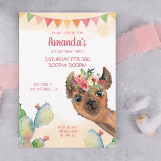Invitation Llama Boho