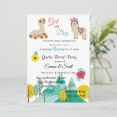 Invitation Llama Colorful Genre Reveal Party (Debout devant)