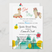 Invitation Llama Colorful Genre Reveal Party (Devant / Derrière)