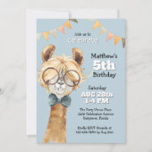 Invitation Llama drôle dans les lunettes Fête d'anniversaire  (Devant)