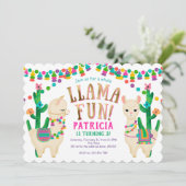 Invitation Llama Fun entier, fête d'anniversaire de Llama Inv (Debout devant)