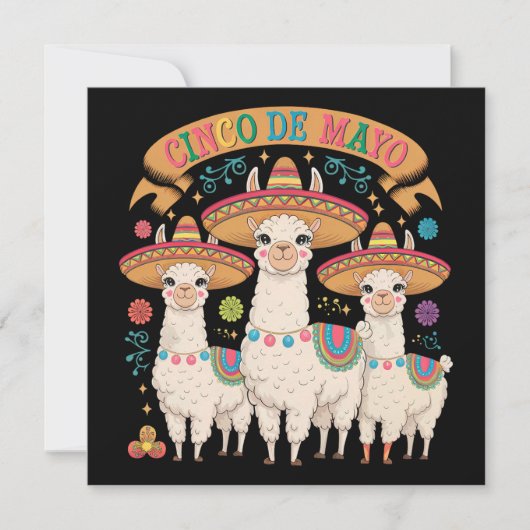 Invitation Llama Funny Cinco De Mayo Fête (Devant)