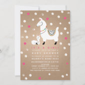 Invitation Llama Girl Baby shower (Devant)