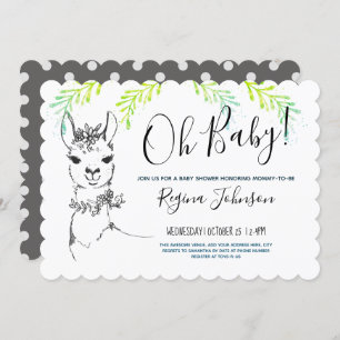 Invitation Llama Girl Baby shower