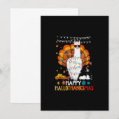 Invitation Llama Hallothanksmas Halloween Thanksgiving (Devant / Derrière)