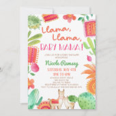 Invitation Llama Llama Baby Mama Cactus Fiesta Baby shower (Devant)