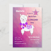 Invitation Llama Llamazing Girls mignonne fête d'anniversaire (Devant)