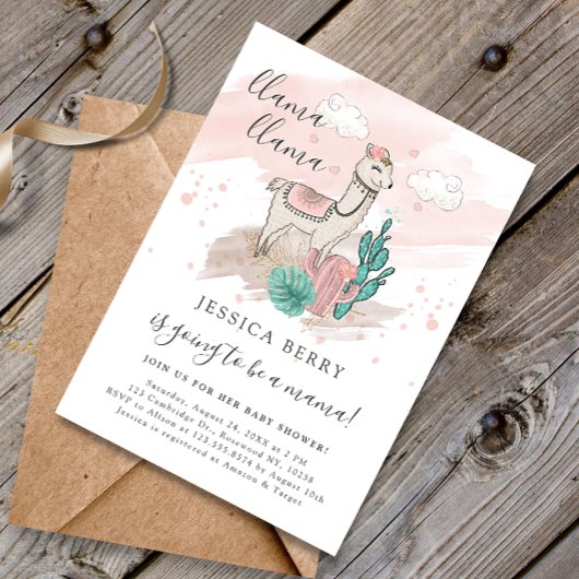 Invitation Llama Lllama Bébé Maman Baby Shower