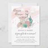 Invitation Llama Lllama Bébé Maman Baby Shower (Devant)