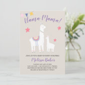 Invitation Llama Mama Baby Llama Baby shower mignonne (Debout devant)