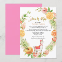 Llama Mama Baby shower Floral de verdure par Mail